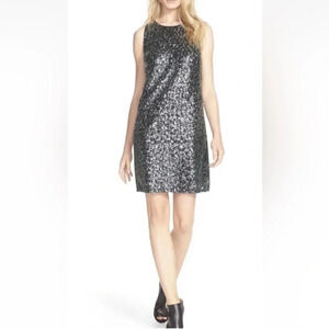 Milly Black Silver Sequin Cocktail Paillette Sheath Dress Womens Size‎ 4 (56)